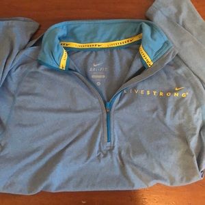 Light blue Nike DriFit livestrong quarter zip